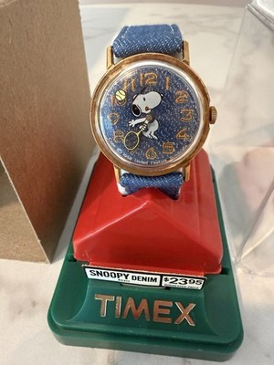 NOS Vintage Timex Snoopy ''Denim'' Tennis Watch 86211   MINT
