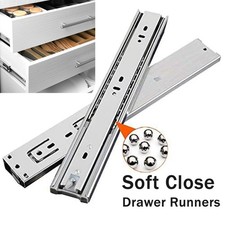 1-10Pair Soft Close Drawer Runners Slides Full Extension Side Mount Ball Bearing