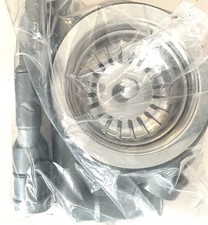 Kitchen Sink Chrome Basket Drainer & Pipework With Instructions In Unopened Bag
