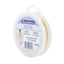 Beadalon German Style Wrapping Wire, Round, Gold Color, 22 Gauge, 125 ft