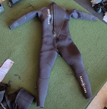 Aqua Lung Men's Full Wetsuit Large Front Zip Black/Gray X-Tend Cuffs