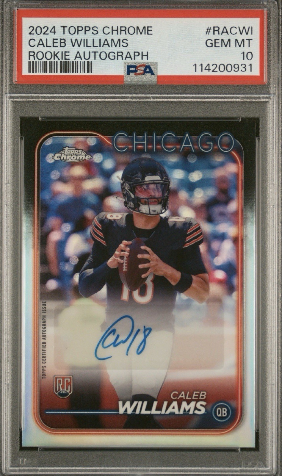 Caleb Williams Topps Chrome Rookie Autographs Variations #RACWI Base