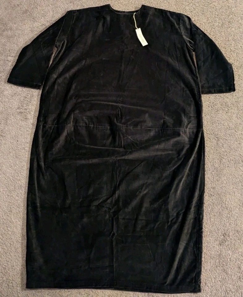 Vestido Largo BLACK CRANE Pana 100% Algodón Negro Hecho en EE. UU. Para Mujer XS Foto 3 de 4