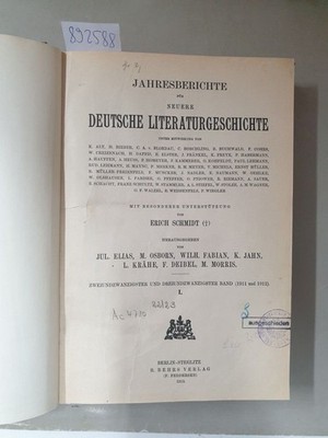 Jahresberichte für Neuere Deutsche Literaturgeschichte : Schmidt, Erich: