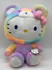 Sanrio Hello Kitty Rainbow Teddy Bear Costume 18" Jumbo Stuffed Plush NWT