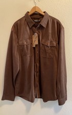 PJ Paul Jones Brown Heavy Fabric Button Up Long Sleeve Shirt Men's Size 2XL NWT