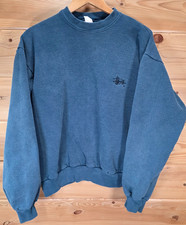 VTG 80s Stussy Embroidered Logo Sweatshirt Cr...