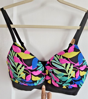 Victoria's Secret PINK leaf print wear everywhere wireless push up Bra 36D