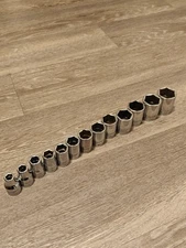Snap On Tools USA 1/2 Drive 13pc SAE 6pt Chrome Socket Set Inch 313TWYA