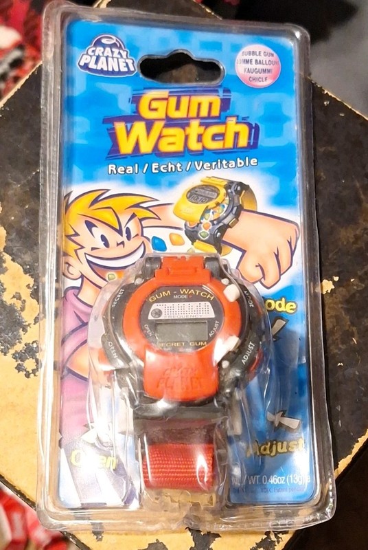 Crazy Planet Gum Watch. RARE 90's Retro Collectible in Sealed Blister Pack