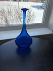 New ListingMid Century Cobalt Blue Art Blenko Glass Vase – Long Neck Minimalist Bottle MCM
