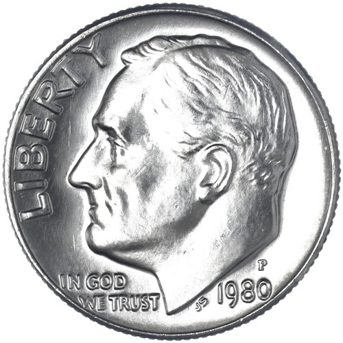 1980 P Roosevelt Dime Gem BU US Coin See Pics D639