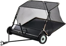 Tow Behind Lawn Sweeper 52" Leaf Collector Sweeper for Lawn 26 CU FT Capacity