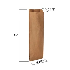 Kraft Brown Paper Wine Bottle Gift Bags Quart size , 75 PACK !