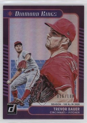 2021 Panini Donruss Diamond Kings Season Stat Line 16/100 Trevor Bauer #23 0q3