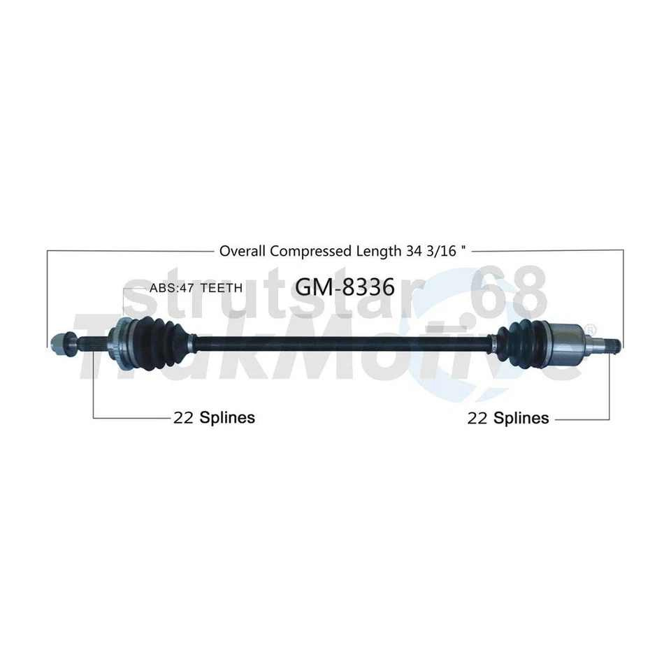 TrakMotive CV Axle Shaft Front Left Front Right 2 For Chevrolet Spark 2013-2015 - Image 2 of 3