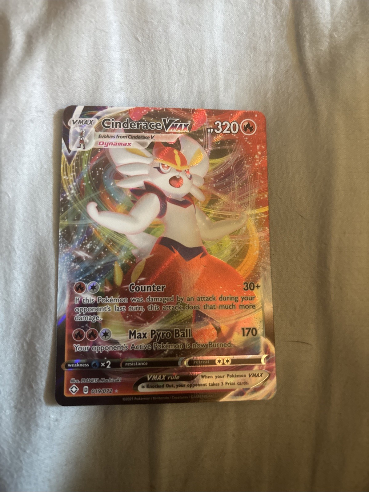 Cinderace VMAX 019/072 Shining Fates Holo