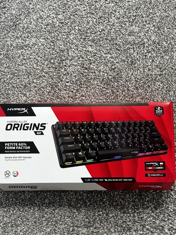 HyperX Alloy Origins 60 Mechanical Gaming Keyboard – Red Switch – UK Layout