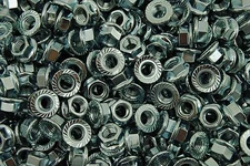 (250) Metric Class 8 Serrated Flange M10-1.5 Hex Lock Nuts - Zinc Plated