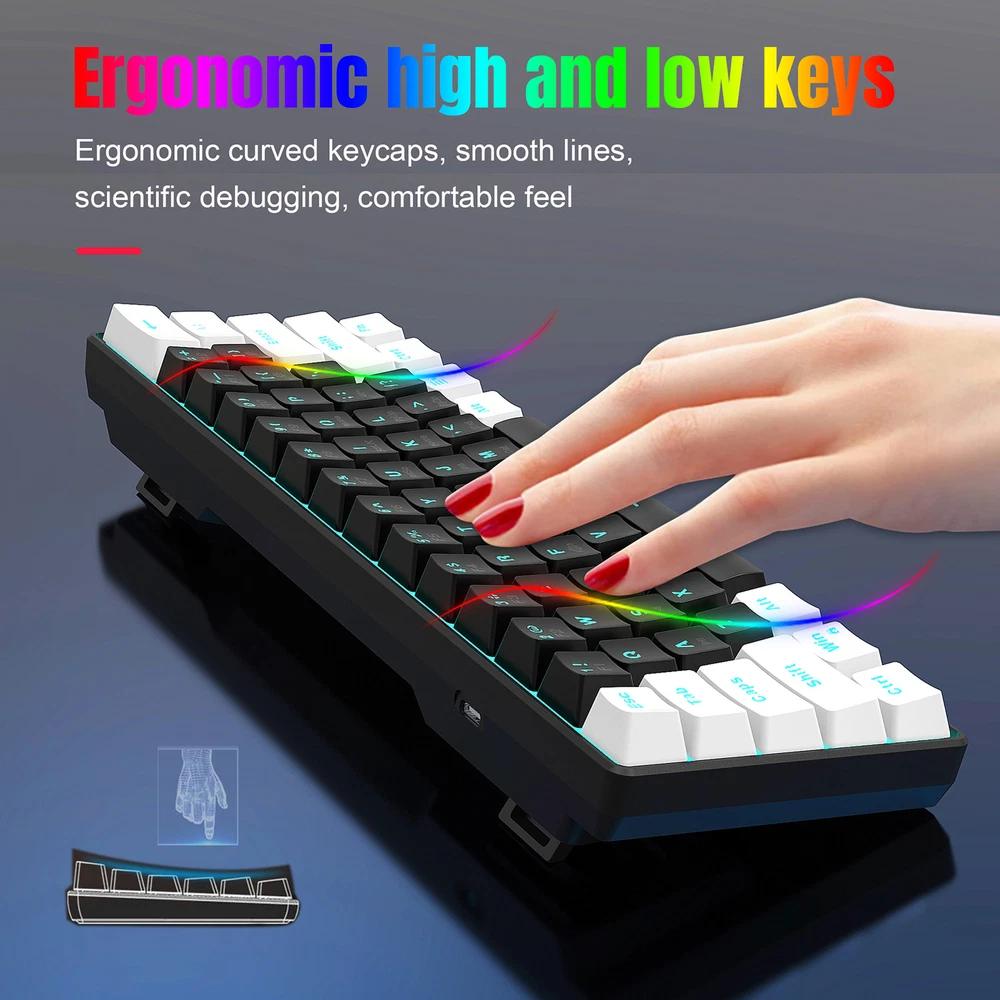 V900 61-Key Mechanical Gaming Keyboard with High-Quality D2W3 Switches