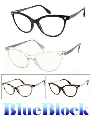 Cat Eye Blue Light Blocking Glasses – Computer Gaming Screen Eye Protector, Multi-Color Frame