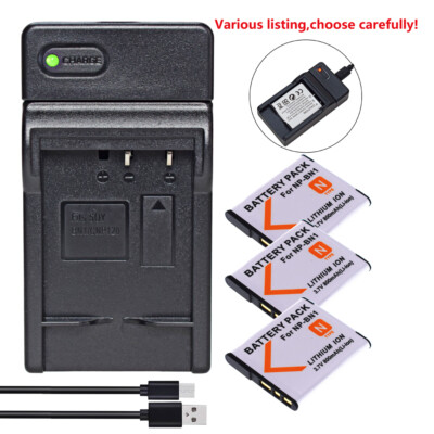 Battery or charger For Sony NP-BN1 CyberShot DSC-W530 DSC-W620 DSC