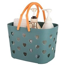 Anyoifax Portable Shower Caddy Tote Plastic Storage Basket with Handle Box