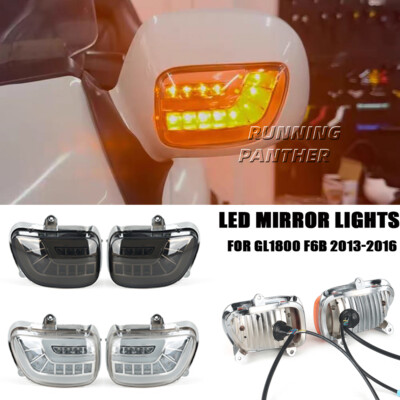 For Honda Goldwing GL1800 F6B Side Mirrors LED Sequential Turn Signal DRL Lights