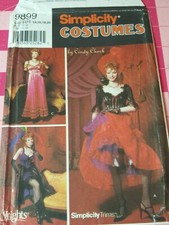 Simplicity Pattern 9899 Saloon Girl Costume Wild West Sizes 14 16 18 20 UNCUT