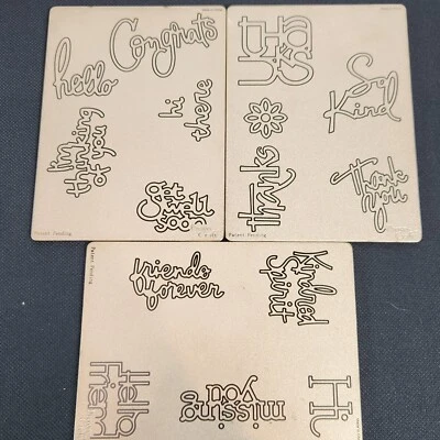 CUTTLEBUG Provo Craft 3 Embossing Plates Kindred Spirit-Friends Forever-Congrats - Image 1 of 4