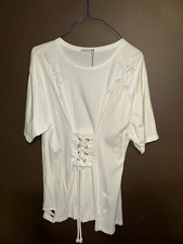 Zara Tshirt Dress White Size M