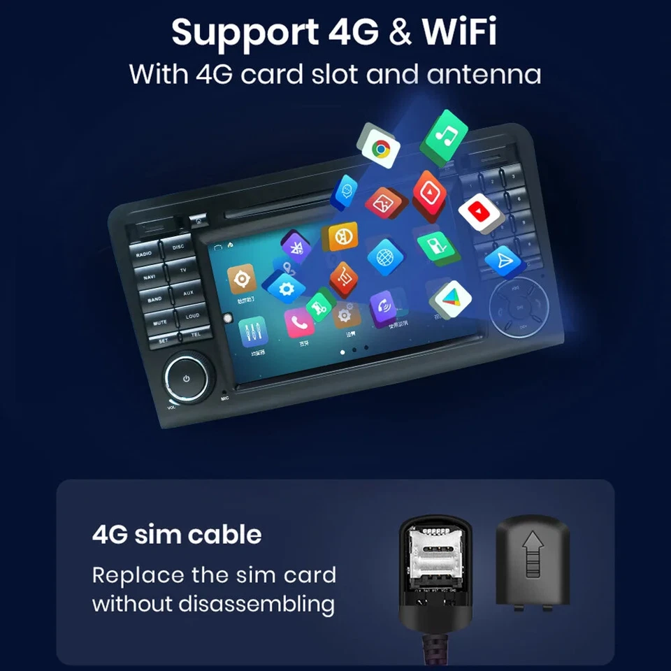 Android 13 Car Radio for Mercedes Benz ML GL Class W164 X164 Bluetooth Carplay - Image 4 of 4