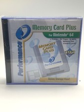 NEW SEALED PERFORMANCE MEMORY CARD PLUS FOR NINTENDO 64 WITH STORAGE CASE