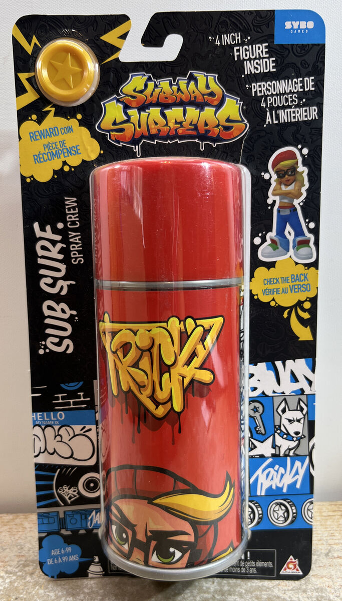 SUBWAY SURFERS SPRAY CREW JAKE AND TRICKY 4” FIGURE INSIDE THE CAN BRAND NEW