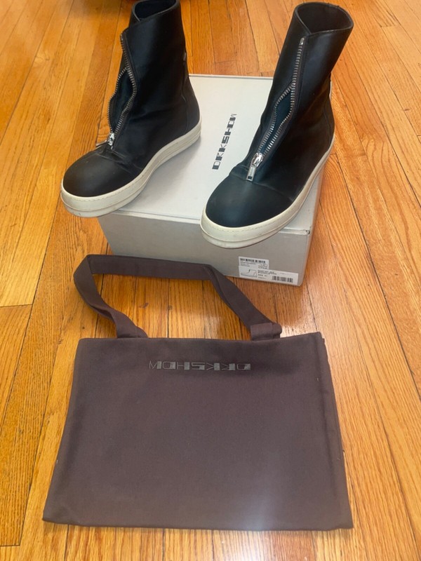Rick Owens Drkshdw zip front sneakers size 41 EU 8 US fit 9 US men boots zipper