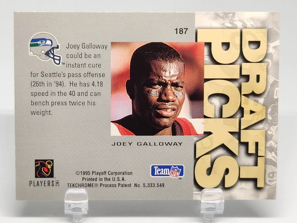 Joey Galloway 1995 (RC) Playoff Absolute Draft Picks Rookie Card #187 NM+ - Image 4 of 4