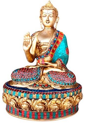 QT S Buddha Brass Statue Stone Finish Blessing/Teaching 16'' X Large NO-4