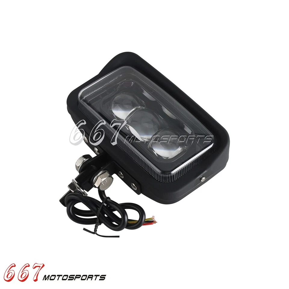 For Harley Softail Bobber Cafe Racer Honda Yamaha Suzuki LED Rectangle Headlight - Image 2 of 4