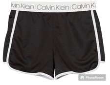 Calvin Klein Girls Performance Running Shorts Quick-Drying Mesh, Elastic Waist S