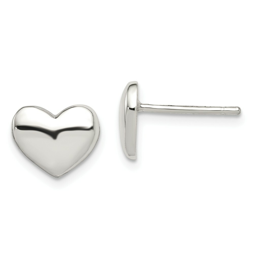 Polished Heart Post Stud Earrings Sterling Silver Polished Heart Post Stud Earrings Sterling Silver
