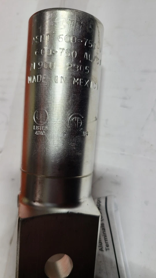 TE Connectivity 1974149-1 Shearbolt Terminal Aluminum 2Hole ASBT-600-750-Ukcmil - Image 3 of 3