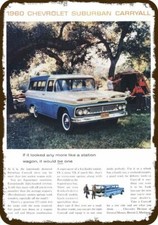 1960 CHEVROLET SUBURBAN CARRYALL SUV 4x4 Vntg-Look DECORATIVE REPLICA METAL SIGN