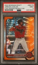 2022 Bowman Jordan Lawler True Orange Refractor /25 BDC-78 Draft Chrome PSA 9