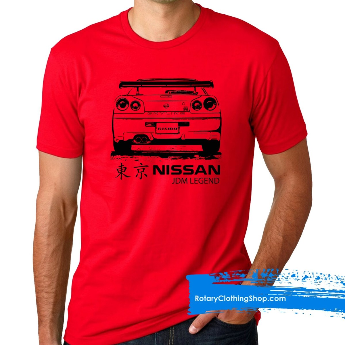 T-Shirt Homme Fast GTR Skyline R34 JDM Legend - 100% Coton - Design Voiture Tunée - Cadeau Passion Auto - 13