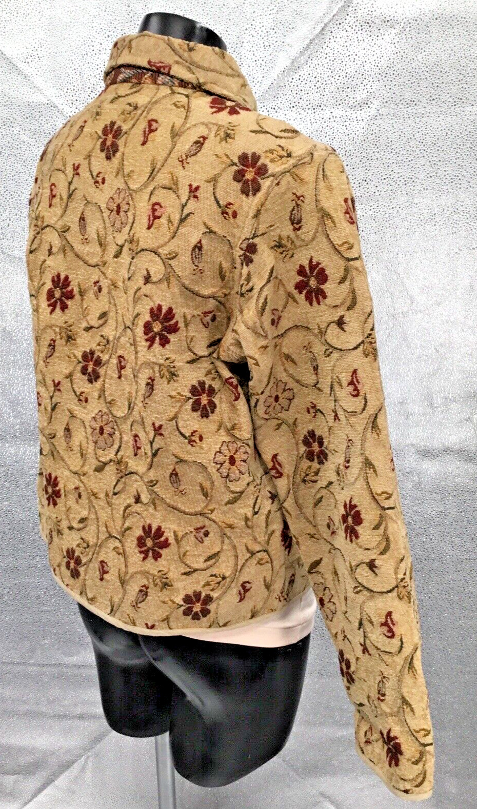 Tally Ho Jacket Size M Button Up Tapestry Floral … - image 2