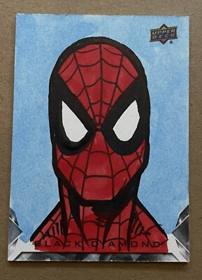 2020 MARVEL BLACK DIAMOND SPIDER-MAN SKETCH BY Randy Martinez JF 