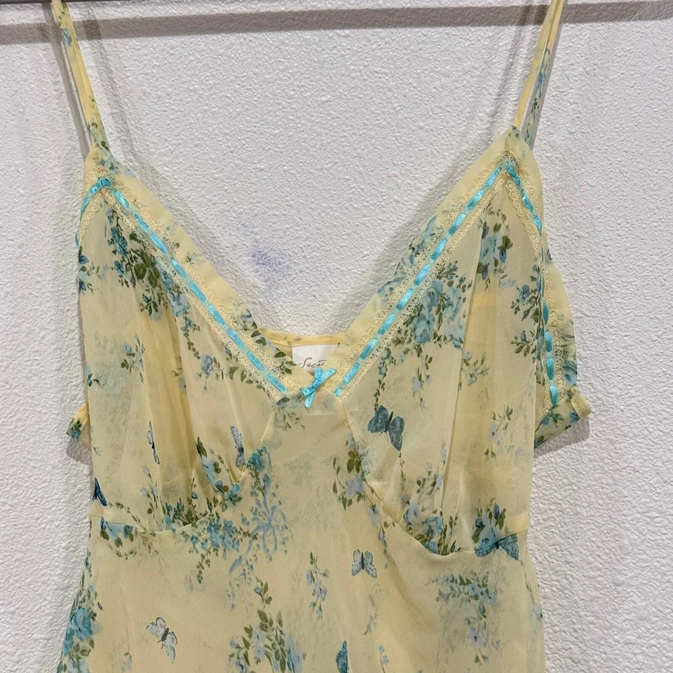 Y2k Floral Butterfly Babydoll Slip Dress & Robe Fairy Whimsy Romantic Coquette L - Image 3 of 4
