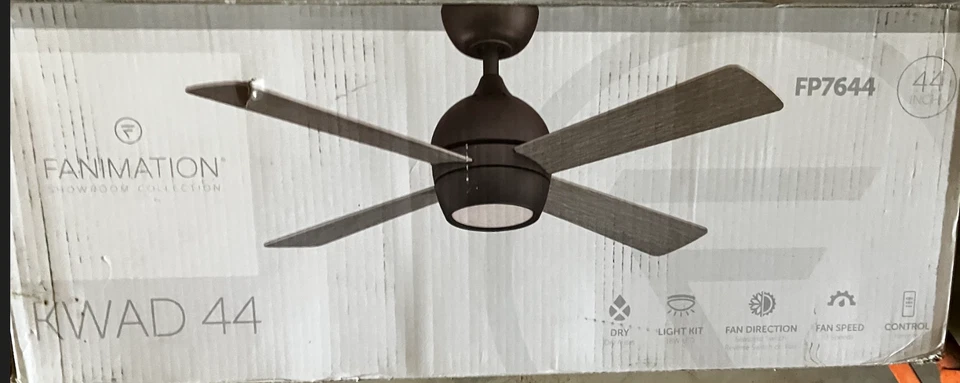 Fanimation Fans FP7644DZ Kwad 44 Indoor Ceiling Fan Dark Bronze Free Shipping - Image 3 of 3