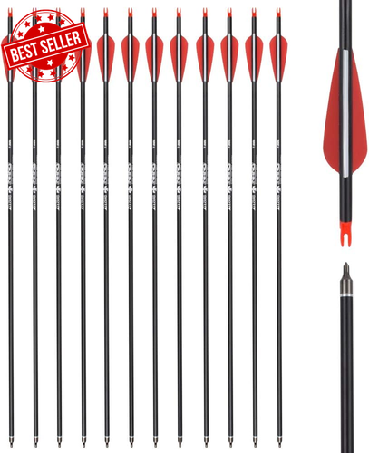 Carbon Hunting Arrows Spine 500, 100 Grain Removable Tips, 12 Pack - Picture 9 of 12