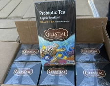 Celestial Seasonings Probiotic English Breakfast Black Tea Pack of 6 check BB!